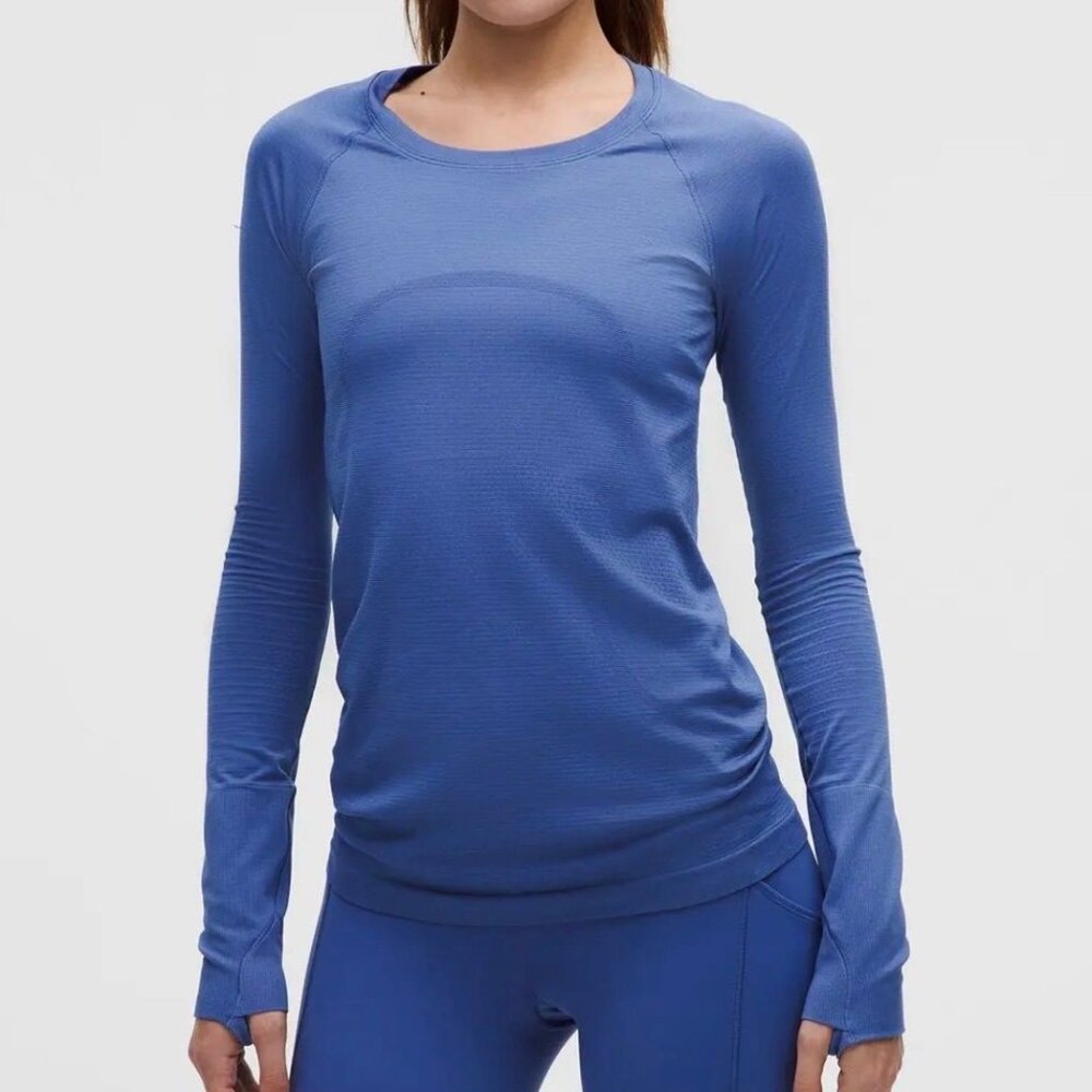 NWT Lululemon Swiftly Tech Long Sleeve 2.0 Race Length Size 14 in Brilliant Blue